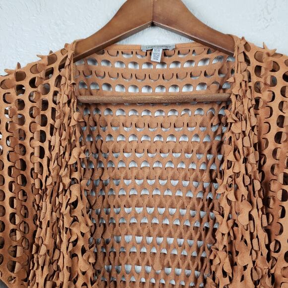 Linea Domani Perforated Duster Jacket Cutout Detail  - M - Picture 4 of 6